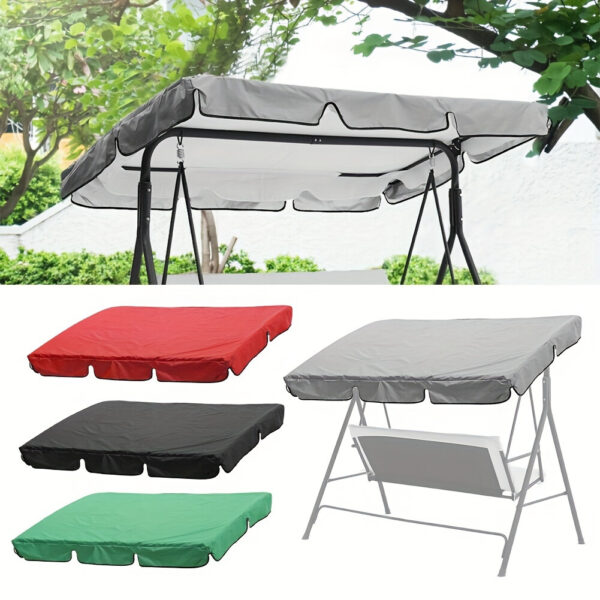 [UV-Protective Canopy] Waterproof Adjustable UV-Protective Swing Canopy | Breathable Mesh, Durable Plastic Frame 195x125cm for Outdoor Garden, Patio & Stroller Shade - Image 2