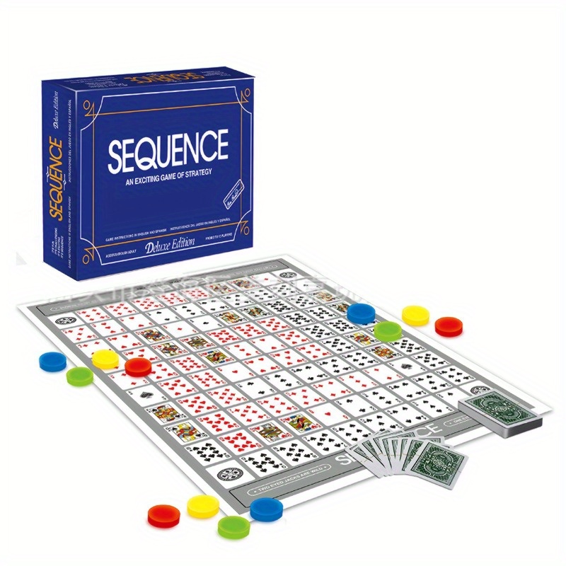 Classic Sequence Board Game - New Edition, Family-Friendly Card Game for Ages 14 and Up, Plastic and Paper Materials, No Electricity Required, Featherless, Perfect for Parties and Social Gatherings - Image 6