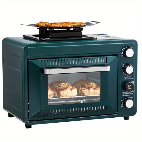 WHS Outdoor Oven 2-in-1 Portable Gas Camping Stove Combo with Adjustable Fire, High-Quality Electric Oven for Outdoor Cooking, Camping, BBQ, Grilling - No Electricity Needed, Camping Stove Portable, Bbq Accessory, Dualfunction Appliance, Durable Construction, Multifunctional Appliance, Outdoor Enthusiasts - Image 3