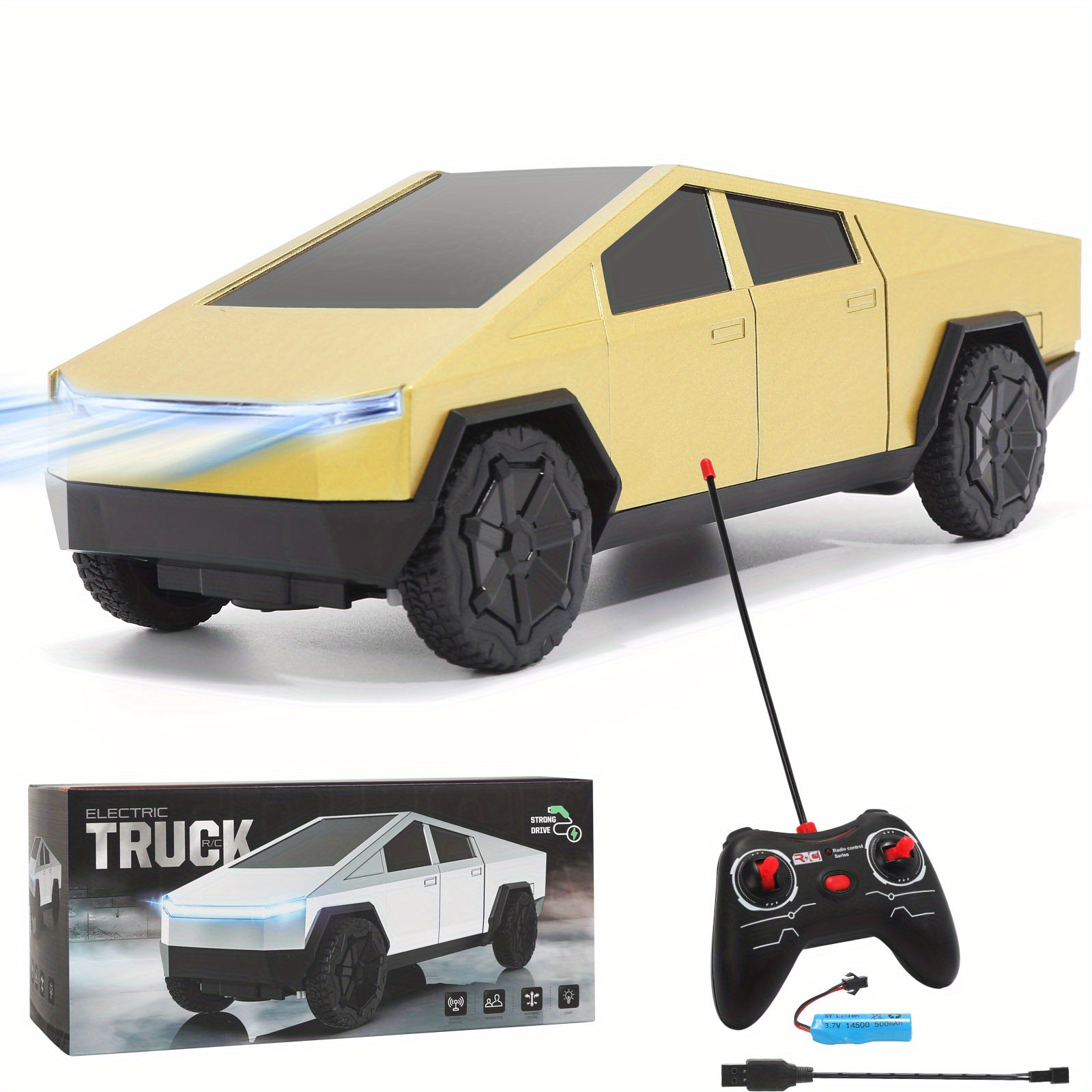 Cyber Truck Toy Remote Control Pickup Truck, 1/24 Scale Racing Cybertruck Model, Rechargeable Battery & Light and Loadspace, for Adults and Boys - Image 13