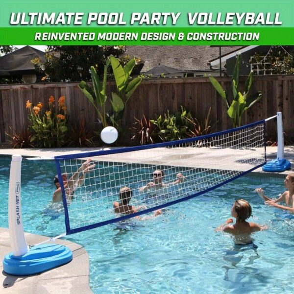 Durable Oversized PE Pool Volleyball Net - Sturdy Stable Design for Family Beach & Backyard Games, Includes Storage Bag, Water Sports Accessories, Volleyball Accessories - Image 2