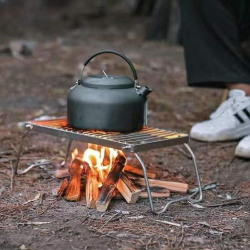 Portable Stainless Steel Camping BBQ Grill, Foldable Barbecue Grill, Suitable for Outdoor Camping, Picnics, and Fishing, 2 Styles Available, Non-Contact Food - Image 2