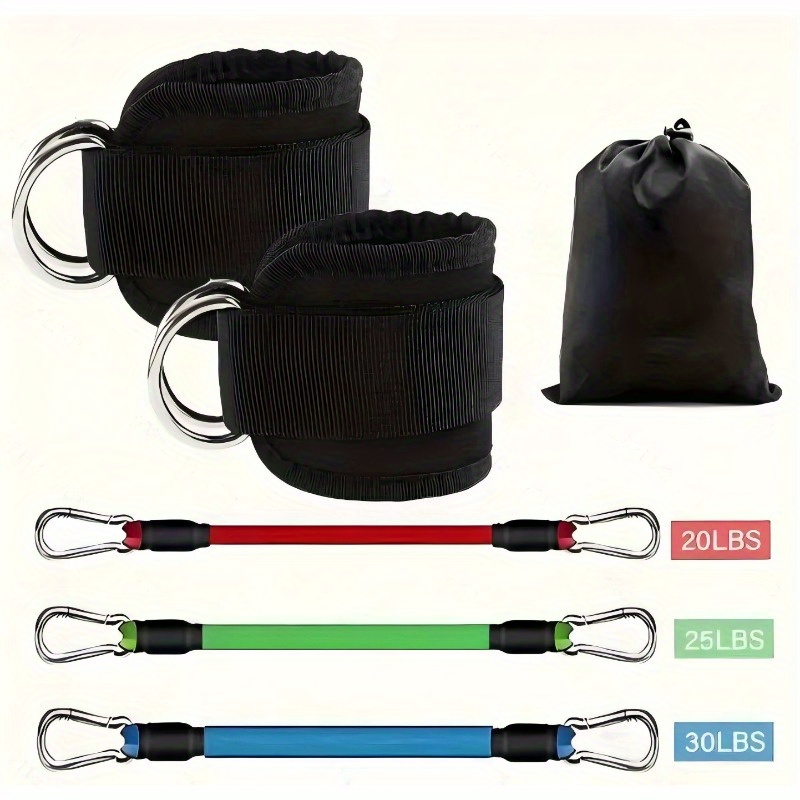 2/5pcs Fitness Rope Set, Leg Kicking Resistance Band Hip and Thigh Strength Training Ankle Strap Ties for Bodybuilding Pull-Up Rope - Image 9