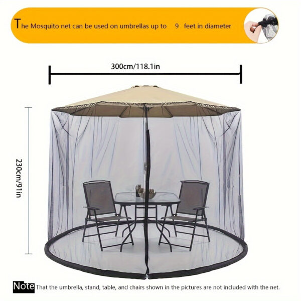 1 easy to install outdoor mesh tent, large capacity mosquito net, windproof double zipper courtyard shading mesh tent, used for yards and gatherings - mosquito and insect prevention - Image 3