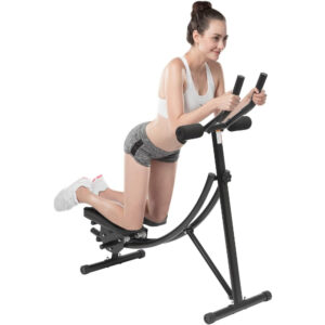 Abdominal Crunch Coaster, Height Adjustable Ab Trainer Abdominal Whole with LCD Monitor & Six Silent Rollers, Body Workout Machine for Home, Companies, Gyms