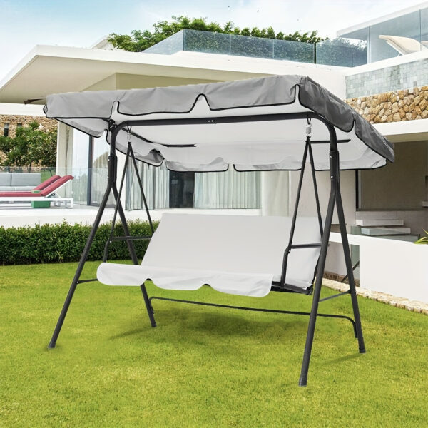 [UV-Protective Canopy] Waterproof Adjustable UV-Protective Swing Canopy | Breathable Mesh, Durable Plastic Frame 195x125cm for Outdoor Garden, Patio & Stroller Shade - Image 5