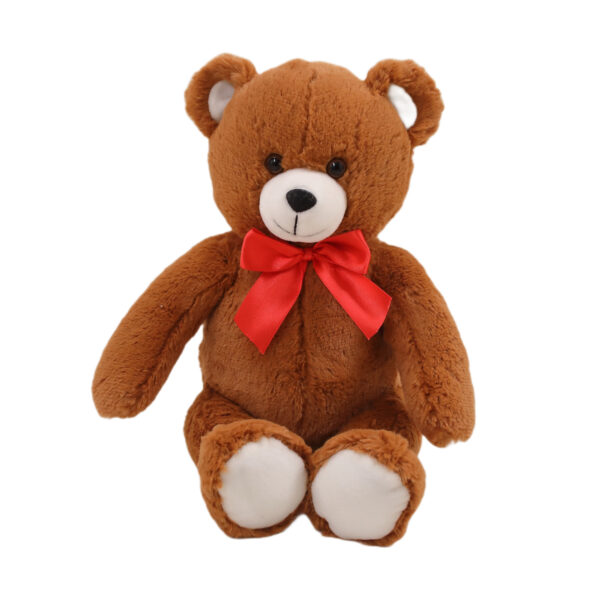 MADE BY ALIENS 15" Sitting Brown Fluffy Bear - Soft Plush Teddy Bear for Kids & Adults - Cuddly Stuffed Animal Gift for All Ages - Adorable Sitting Bear for Home & Nursery Decoration