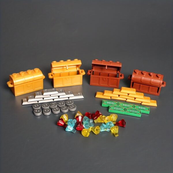 [100 Dollar Bill Building Blocks] Building Blocks Themed Around a 100 Dollar Bill, Featuring Golden And Silver Cash Designs, Perfect for Treasure Chests And Gemstone Brick Toys. These Accessories Are Compatible with City Friends And Make Great Gifts for Halloween And Christmas.
