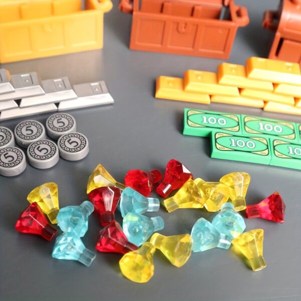 [100 Dollar Bill Building Blocks] Building Blocks Themed Around a 100 Dollar Bill, Featuring Golden And Silver Cash Designs, Perfect for Treasure Chests And Gemstone Brick Toys. These Accessories Are Compatible with City Friends And Make Great Gifts for Halloween And Christmas. - Image 6