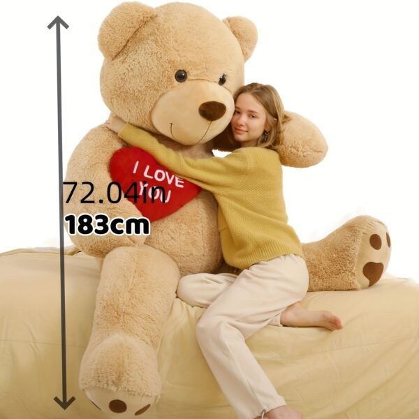Giant Teddy Bear 6ft Stuffed Animals - "I Love You"Red Heart Jumbo Human Size Teddy Bear for Girlfriend, Boyfriend, Wife, Lover-Birthday, Anniversary, Valentines, Or Long Distance - Image 2