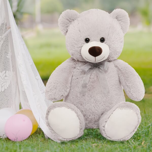 35.4'' Giant Grey Plush Teddy Bear - Perfect for Youngsters - Shower, Birthday, Christmas & Valentine's Day Gifts - Image 8
