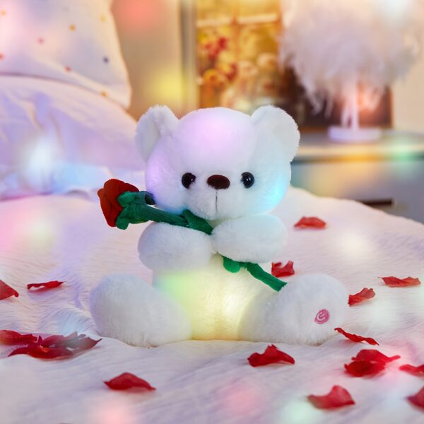 Glowing Rose Bear Plush Toy (Without Battery), Happy Mother's Day Gift Cute Soft Stuffed Animal with Lights, Birthday Party Gifts Toy for Lover, Valentine's Day Decor, Children's Playing Companion Doll - Image 2