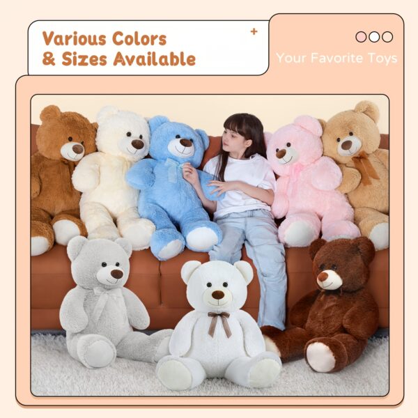 35.4'' Giant Grey Plush Teddy Bear - Perfect for Youngsters - Shower, Birthday, Christmas & Valentine's Day Gifts - Image 3