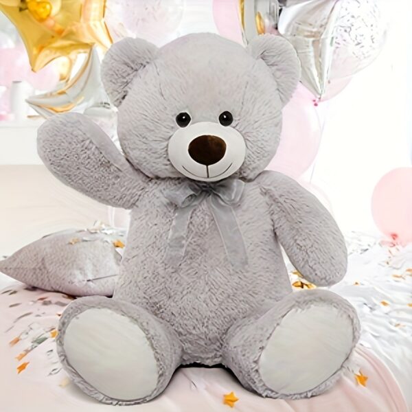 MaoGoLan Giant Teddy Bear Stuffed Animal 3 Ft, 35.4'' Big Teddy Bear, Teddy Bear For Baby Shower Decor, Grey Teddy Bear Stuffed Animal Toy For Kid Birthday Christmas Girlfriend Valentine's Day, Grey - Image 4