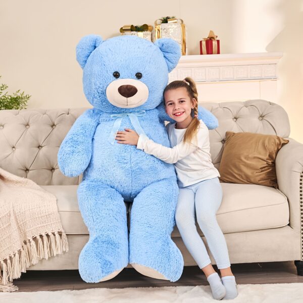 Giant Teddy Bear Stuffed Animal 4 Feet, 51'' Big Teddy Bear For Shower, Soft Stuffed Bear Plush For Girl Valentine'S Day, Big Blue Teddy Bear Stuffed Animal For Kid Christmas Birthday - Image 5