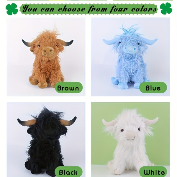 Soft and Comfortable 27cm/10.62 Inches Cute Highland Cow Plush Doll | Cartoon Animal Shape, Perfect for Gifts, Christmas, Halloween, Valentine's Day, Thanksgiving, High-Quality Birthday Gift, Ideal as a Pet Comfort, Cow Decorations for Home, Holiday Gift Item, Playful Design, Highquality Softness - Image 2