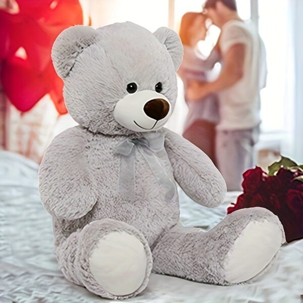 MaoGoLan Giant Teddy Bear Stuffed Animal 3 Ft, 35.4'' Big Teddy Bear, Teddy Bear For Baby Shower Decor, Grey Teddy Bear Stuffed Animal Toy For Kid Birthday Christmas Girlfriend Valentine's Day, Grey - Image 5