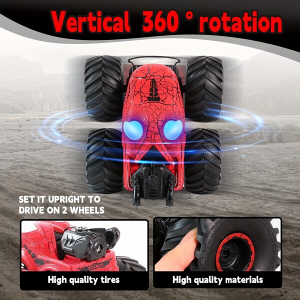 RC Dinosaur Monster Truck - Electronic Pets with Rotating Stunt Action, Lights, Water Spray - Perfect Birthday, Christmas, And Halloween Gift for Kids Age 6+ - Image 2