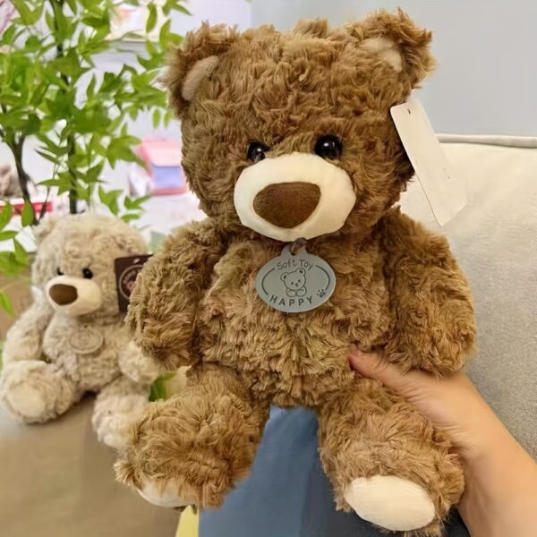 Memorable Keepsake, Cute Teddy Bear Plush Toy - Soft Polyester, Perfect for Car Decor & Gifts for Birthdays, Thanksgiving, Christmas | Deep Brown/Ivory - Image 4
