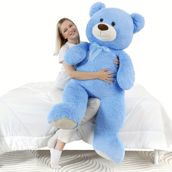 Giant Teddy Bear Stuffed Animal 4 Feet, 51'' Big Teddy Bear For Shower, Soft Stuffed Bear Plush For Girl Valentine'S Day, Big Blue Teddy Bear Stuffed Animal For Kid Christmas Birthday - Image 3