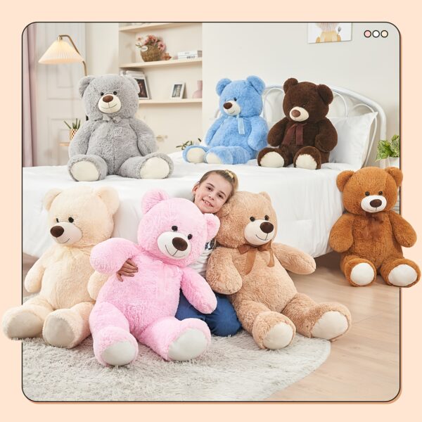 35.4'' Giant Grey Plush Teddy Bear - Perfect for Youngsters - Shower, Birthday, Christmas & Valentine's Day Gifts - Image 4