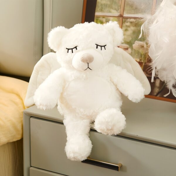 Glowing Angel Bear Plush Toy - Soft Polyester Stuffed Animal with Glowing Wings, Cute White Teddy Bear for Kids, Ideal Birthday Christmas Easter Gift, Living Room Decor, Stuffed Animal Toy, Playful Design, Durable Stitching - Image 4