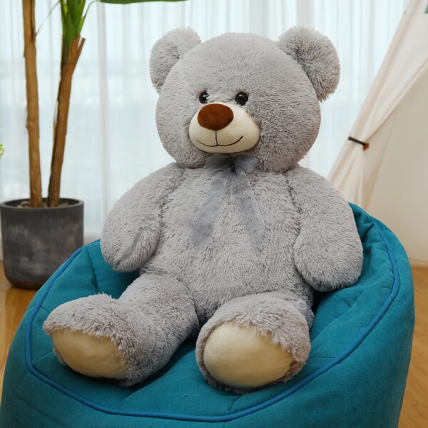 35.4'' Giant Grey Plush Teddy Bear - Perfect for Youngsters - Shower, Birthday, Christmas & Valentine's Day Gifts - Image 7