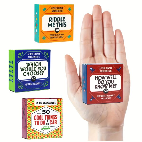 4 Styles 50 Questions for Family And Friends You Know How Good I Am - Mini Size - Cardstock - Family Party Conversation Card Game 4 pc set for Adults - Image 3