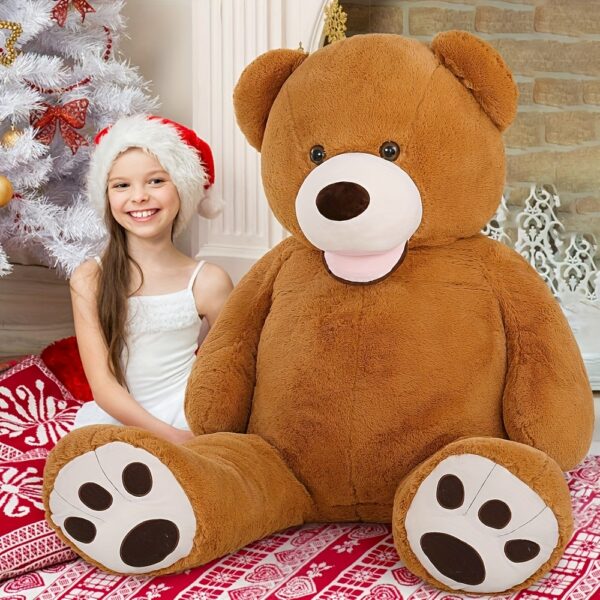 MorisMos 52in Giant Teddy Bear Stuffed Animal - Soft Plush Brown Teddy Bear with White Paw Prints, Large Cuddly for Baby Shower, Christmas, Birthday Gifts, Home Decor, Cute Stuffed Animals, Hug Gift, Playful Design, Animethemed Design, Fluffy Texture - Image 4