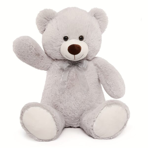 MaoGoLan Giant Teddy Bear Stuffed Animal 3 Ft, 35.4'' Big Teddy Bear, Teddy Bear For Baby Shower Decor, Grey Teddy Bear Stuffed Animal Toy For Kid Birthday Christmas Girlfriend Valentine's Day, Grey