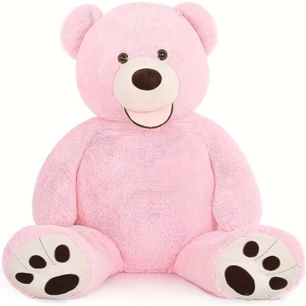 MorisMos Smile Giant Teddy Bear, 51inch Large Stuffed Bears With Big Footprints, Big Stuffed Animals Cuddly Plush Gifts For Girlfriends, Boyfriend, Pink