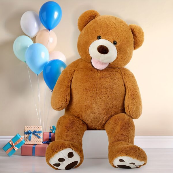 Giant Teddy Bear Stuffed Animal with Footprints, Big Teddy Bear Plush Toy for Girlfriend, Kids And Friends, Huge Teddy Bear for Birthday, Valentine's Day And Christmas (Brown) - Image 5