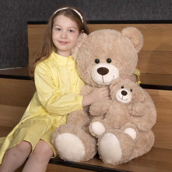 Pair of 2 Mother and Son Bear Plush Toys - Soft Light Brown, 39.37inch, Adorable Mother & Son Bear Set, Perfect for Stuffed Animals or Home Decor, Stuffed Animal Gift | Cozy Home Decor | Soft Texture - Image 5