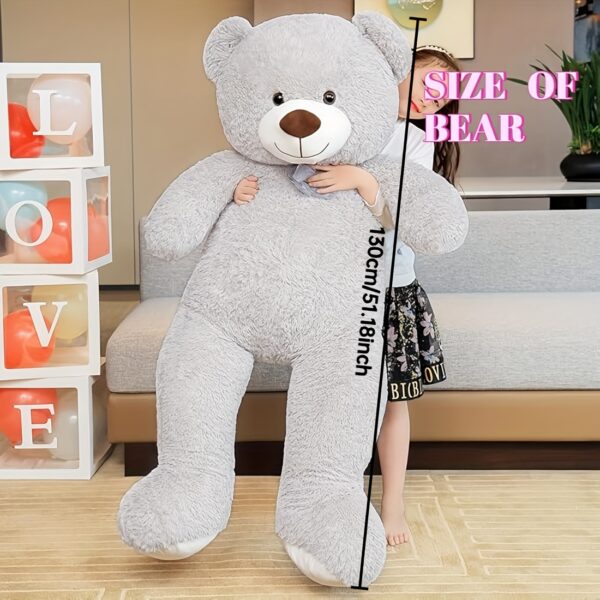 51.1inchs/ 130cm Giant Teddy Bear Stuffed Animals Plush Toy Pillow, Cute Life Size Big Plush Teddy Bear for Kids Girlfriend, Soft Stuffed Bear Animals for Birthday Valentine'S Day Anniversary Christmas - Image 4