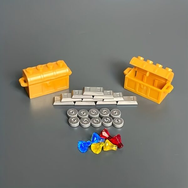 [100 Dollar Bill Building Blocks] Building Blocks Themed Around a 100 Dollar Bill, Featuring Golden And Silver Cash Designs, Perfect for Treasure Chests And Gemstone Brick Toys. These Accessories Are Compatible with City Friends And Make Great Gifts for Halloween And Christmas. - Image 5