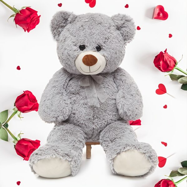 35.4'' Giant Grey Plush Teddy Bear - Perfect for Youngsters - Shower, Birthday, Christmas & Valentine's Day Gifts - Image 9