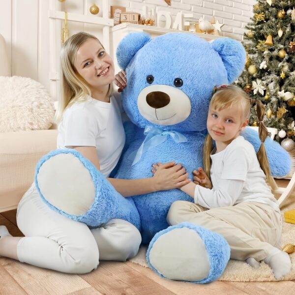 Giant Teddy Bear Stuffed Animal 4 Feet, 51'' Big Teddy Bear For Shower, Soft Stuffed Bear Plush For Girl Valentine'S Day, Big Blue Teddy Bear Stuffed Animal For Kid Christmas Birthday - Image 4