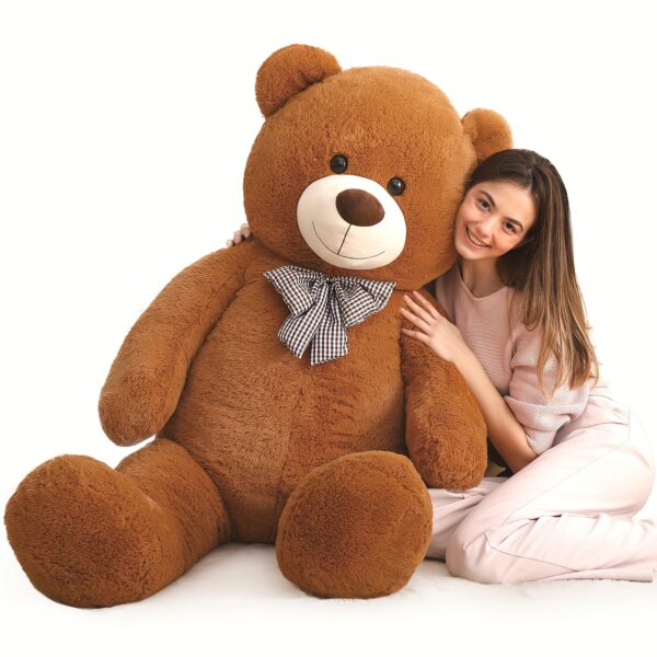 Dark Brown 5ft Large MaoGoLan Polyester Teddy Bear - Stuffed Animal with Smiling Face, Perfect for Valentine's Day Gift for Boyfriend, Wife, Lover, Teddy Bear Stuffed Animal, MAOGOLAN - Image 5