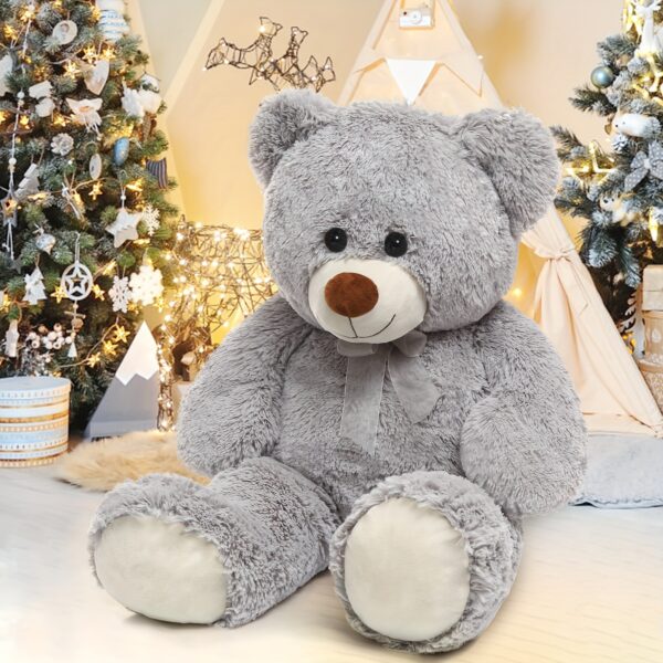 MaoGoLan Giant Teddy Bear Stuffed Animal 3 Ft, 35.4'' Big Teddy Bear, Teddy Bear For Baby Shower Decor, Grey Teddy Bear Stuffed Animal Toy For Kid Birthday Christmas Girlfriend Valentine's Day, Grey - Image 6