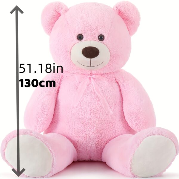 Giant Teddy Bear Stuffed Animal 4 Feet, 51.2in Large Pink Teddy Bear For Shower, Big Pink Teddy Bear For Girlfriend Valentine'S Day, Soft Stuffed Bear Plush For Kid Christmas Birthday, Pink - Image 2