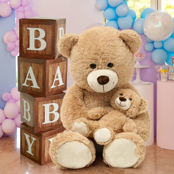 Pair of 2 Mother and Son Bear Plush Toys - Soft Light Brown, 39.37inch, Adorable Mother & Son Bear Set, Perfect for Stuffed Animals or Home Decor, Stuffed Animal Gift | Cozy Home Decor | Soft Texture - Image 4