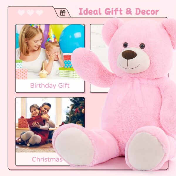 Giant Teddy Bear Stuffed Animal 4 Feet, 51.2in Large Pink Teddy Bear For Shower, Big Pink Teddy Bear For Girlfriend Valentine'S Day, Soft Stuffed Bear Plush For Kid Christmas Birthday, Pink - Image 5