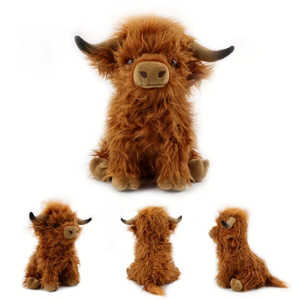 Soft and Comfortable 27cm/10.62 Inches Cute Highland Cow Plush Doll | Cartoon Animal Shape, Perfect for Gifts, Christmas, Halloween, Valentine's Day, Thanksgiving, High-Quality Birthday Gift, Ideal as a Pet Comfort, Cow Decorations for Home, Holiday Gift Item, Playful Design, Highquality Softness