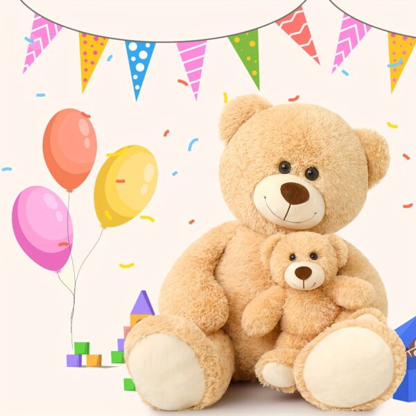 [39" Giant Teddy Bear] MaoGoLan Giant 39 Inches Tan Soft Plush Teddy Bear Mommy And Baby Bear | Stuffed Animal for Teddy Bear Baby Shower - Image 5