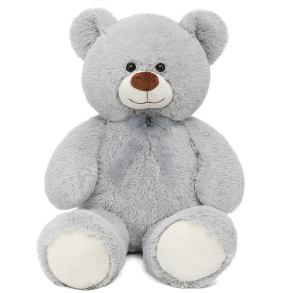 1pc Giant Grey Teddy Bear, 3 Ft 35.4'' Plush Stuffed Animal, Soft Polyester Fiber, Ideal for Shower, Birthday, Christmas, Valentine'S Day Gift for Kids and Girlfriend