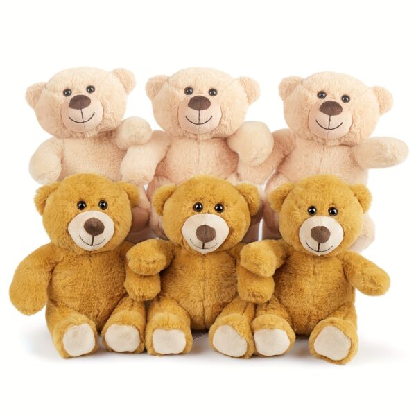 Teddy Bear Stuffed Animal, Set Of 6 Teddy Bears Bulk, 8 Inch Bear Plush Toy for Kids, Baby Shower Decoration for Boys, Girls, Gifts for Girlfriend, Valentine's Day, Christmas Gifts - Image 5