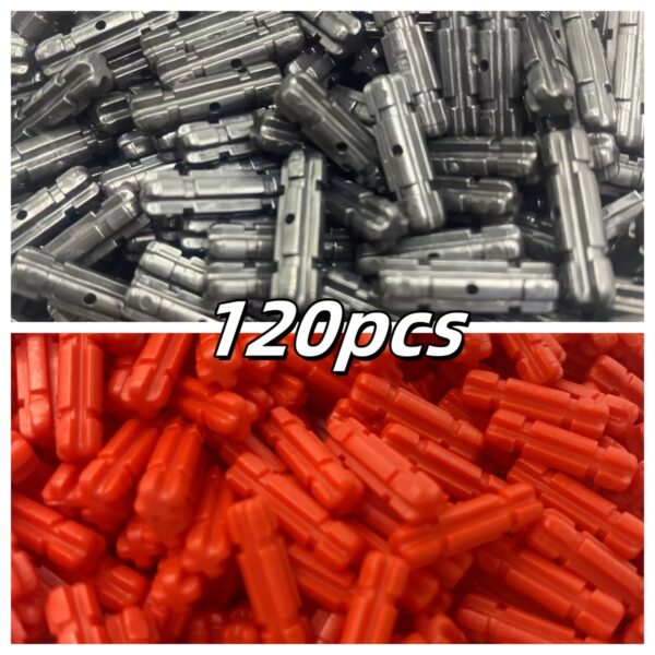 120pcs ABS Building Blocks, 1x2 Limit Cross Axis, DIY Small Particle Construction Bricks, Red & Black, 32062