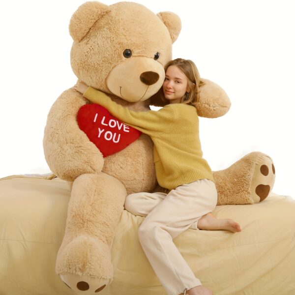 Giant Teddy Bear 6ft Stuffed Animals - "I Love You"Red Heart Jumbo Human Size Teddy Bear for Girlfriend, Boyfriend, Wife, Lover-Birthday, Anniversary, Valentines, Or Long Distance
