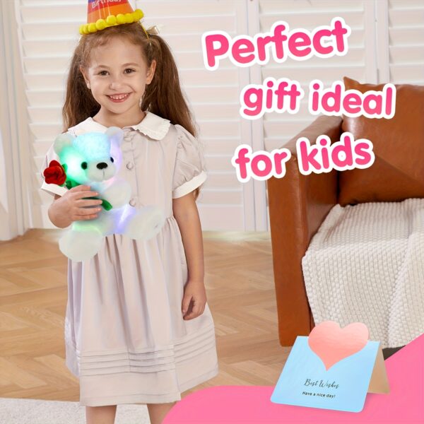 Glowing Rose Bear Plush Toy (Without Battery), Happy Mother's Day Gift Cute Soft Stuffed Animal with Lights, Birthday Party Gifts Toy for Lover, Valentine's Day Decor, Children's Playing Companion Doll - Image 5