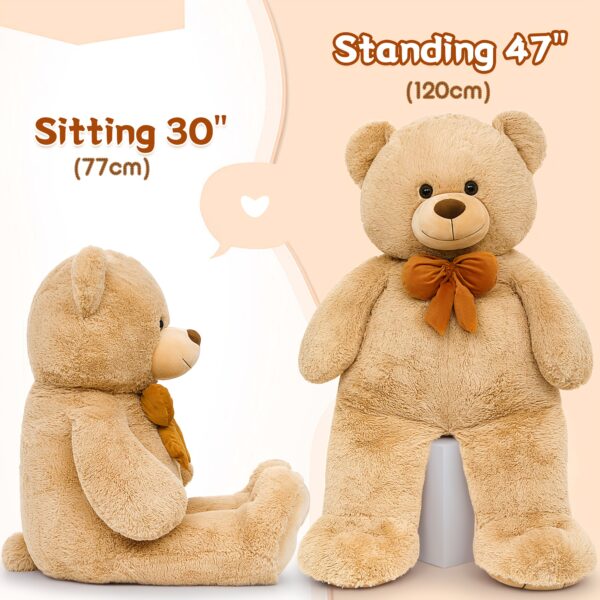 [Giant Teddy Bear] 47" Giant Valentine's Day Big Teddy Bear Stuffed Animal 4ft With Bow - Image 3